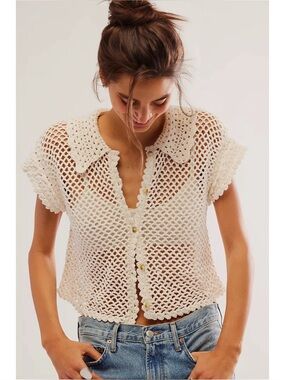 free people • lily crochet top